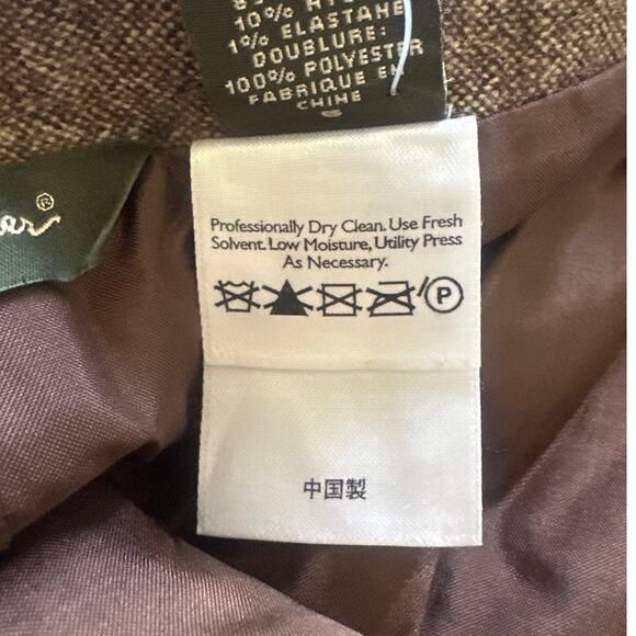 Vintage EDDIE BAUER Womens Skirt 6 Brown Wool Flare Retro Y2K Grunge Academia - Picture 8 of 11